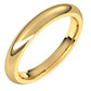 14K Yellow Gold Domed Comfort Fit Wedding Band, 3 mm Wide