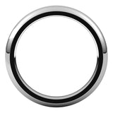 14K White Gold Domed Comfort Fit Wedding Band, 3 mm Wide