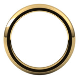 14K Yellow Gold Domed Comfort Fit Wedding Band, 3 mm Wide