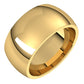 14K Yellow Gold Domed Comfort Fit Wedding Band, 10 mm Wide