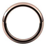 14K Rose Gold Domed Comfort Fit Wedding Band, 4 mm Wide