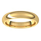 18K Yellow Gold Domed Comfort Fit Wedding Band, 4 mm Wide