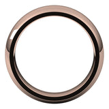 14K Rose Gold Domed Comfort Fit Wedding Band, 6 mm Wide