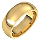 14K Yellow Gold Domed Comfort Fit Wedding Band, 7 mm Wide