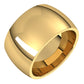 10K Yellow Gold Domed Comfort Fit Wedding Band, 12 mm Wide