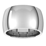 Sterling Silver Domed Comfort Fit Wedding Band, 12 mm Wide