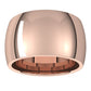 14K Rose Gold Domed Comfort Fit Wedding Band, 12 mm Wide
