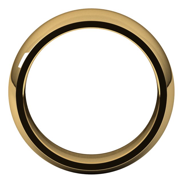 14K Yellow Gold Domed Comfort Fit Wedding Band, 8 mm Wide