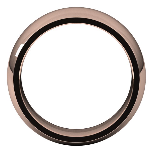 10K Rose Gold Domed Comfort Fit Wedding Band, 8 mm Wide