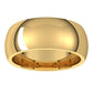 18K Yellow Gold Domed Comfort Fit Wedding Band, 8 mm Wide