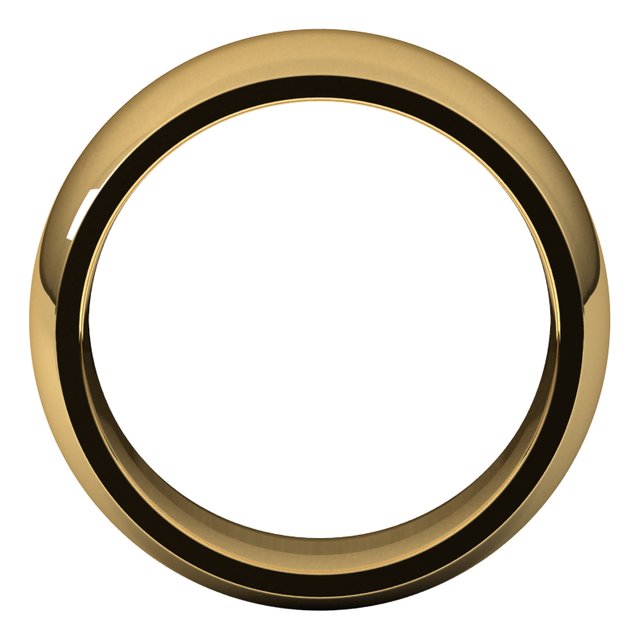 10K Yellow Gold Domed Comfort Fit Wedding Band, 9 mm Wide