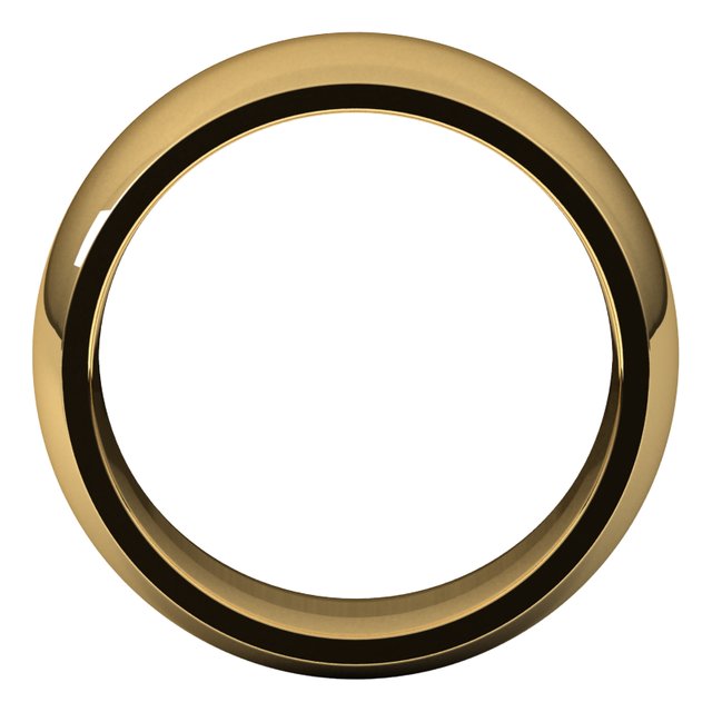 18K Yellow Gold Domed Comfort Fit Wedding Band, 9 mm Wide