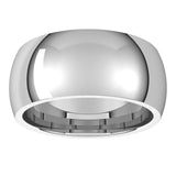 Platinum Domed Comfort Fit Wedding Band, 9 mm Wide