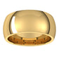 10K Yellow Gold Domed Comfort Fit Wedding Band, 9 mm Wide