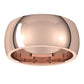 14K Rose Gold Domed Comfort Fit Wedding Band, 9 mm Wide