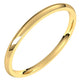 14K Yellow Gold Domed Light Comfort Fit Wedding Band, 1.5 mm Wide