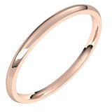 14K Rose Gold Domed Light Comfort Fit Wedding Band, 1.5 mm Wide