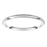 Platinum Domed Light Comfort Fit Wedding Band, 1.5 mm Wide
