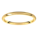14K Yellow Gold Domed Light Comfort Fit Wedding Band, 1.5 mm Wide