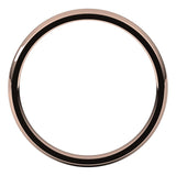 18K Rose Gold Domed Light Comfort Fit Wedding Band, 2.5 mm Wide