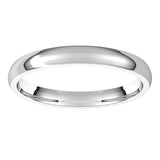 Sterling Silver Domed Light Comfort Fit Wedding Band, 2.5 mm Wide