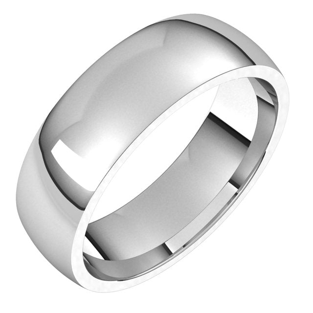 Platinum Domed Light Comfort Fit Wedding Band, 5 mm Wide