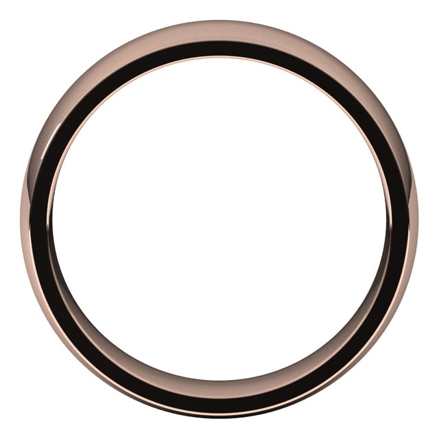 18K Rose Gold Domed Light Comfort Fit Wedding Band, 5 mm Wide
