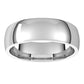 10K White Gold Domed Light Comfort Fit Wedding Band, 5 mm Wide