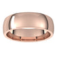 18K Rose Gold Domed Light Comfort Fit Wedding Band, 5 mm Wide