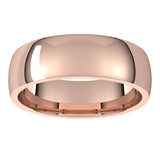 18K Rose Gold Domed Light Comfort Fit Wedding Band, 5 mm Wide