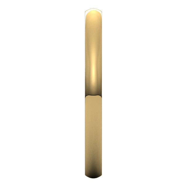 14K Yellow Gold Domed Light Comfort Fit Wedding Band, 2 mm Wide