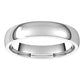 14K White Gold Domed Light Comfort Fit Wedding Band, 4 mm Wide