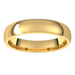 18K Yellow Gold Domed Light Comfort Fit Wedding Band, 4 mm Wide