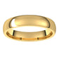 14K Yellow Gold Domed Light Comfort Fit Wedding Band, 4 mm Wide