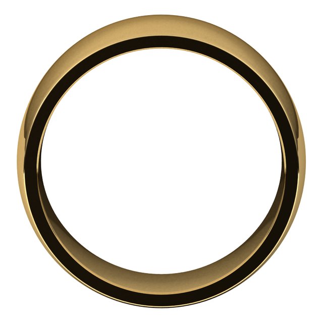 10K Yellow Gold Domed Light Comfort Fit Wedding Band, 10 mm Wide