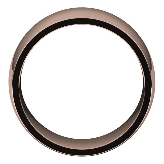 10K Rose Gold Domed Light Comfort Fit Wedding Band, 10 mm Wide