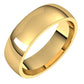 18K Yellow Gold Domed Light Comfort Fit Wedding Band, 6 mm Wide