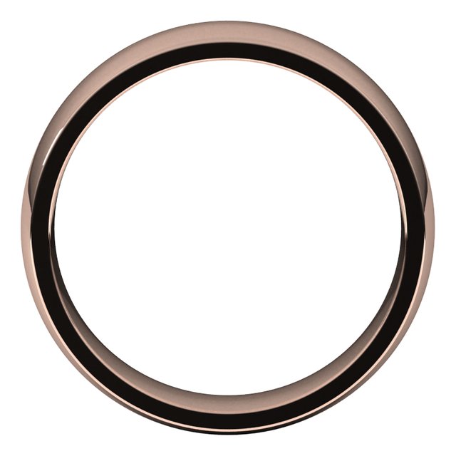 14K Rose Gold Domed Light Comfort Fit Wedding Band, 6 mm Wide