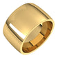 14K Yellow Gold Domed Light Comfort Fit Wedding Band, 12 mm Wide