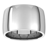 Sterling Silver Domed Light Comfort Fit Wedding Band, 12 mm Wide