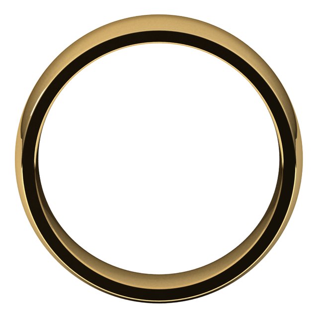 18K Yellow Gold Domed Light Comfort Fit Wedding Band, 7 mm Wide