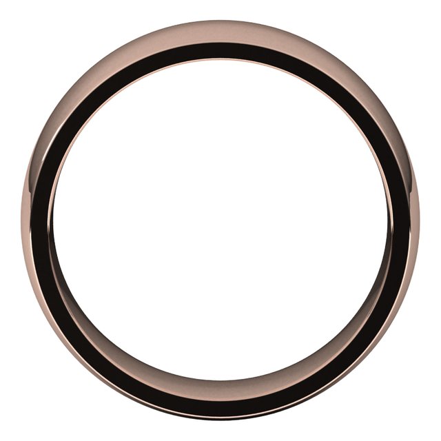 14K Rose Gold Domed Light Comfort Fit Wedding Band, 7 mm Wide