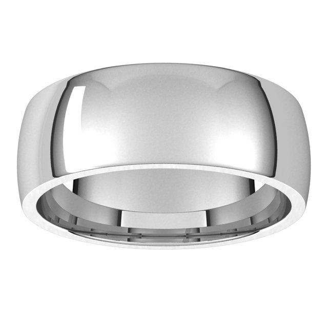 Platinum Domed Light Comfort Fit Wedding Band, 7 mm Wide