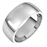 10K White Gold Domed Light Comfort Fit Wedding Band, 8 mm Wide