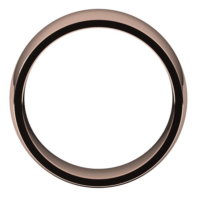 10K Rose Gold Domed Light Comfort Fit Wedding Band, 8 mm Wide