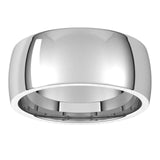 10K White Gold Domed Light Comfort Fit Wedding Band, 8 mm Wide