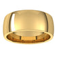 18K Yellow Gold Domed Light Comfort Fit Wedding Band, 8 mm Wide