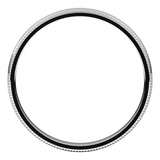 14K White Gold Milgrain Domed Light Comfort Fit Wedding Band, 2.5 mm Wide