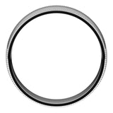 10K White Gold Milgrain Domed Light Comfort Fit Wedding Band, 6 mm Wide