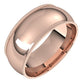 14K Rose Gold Milgrain Domed Light Comfort Fit Wedding Band, 8 mm Wide